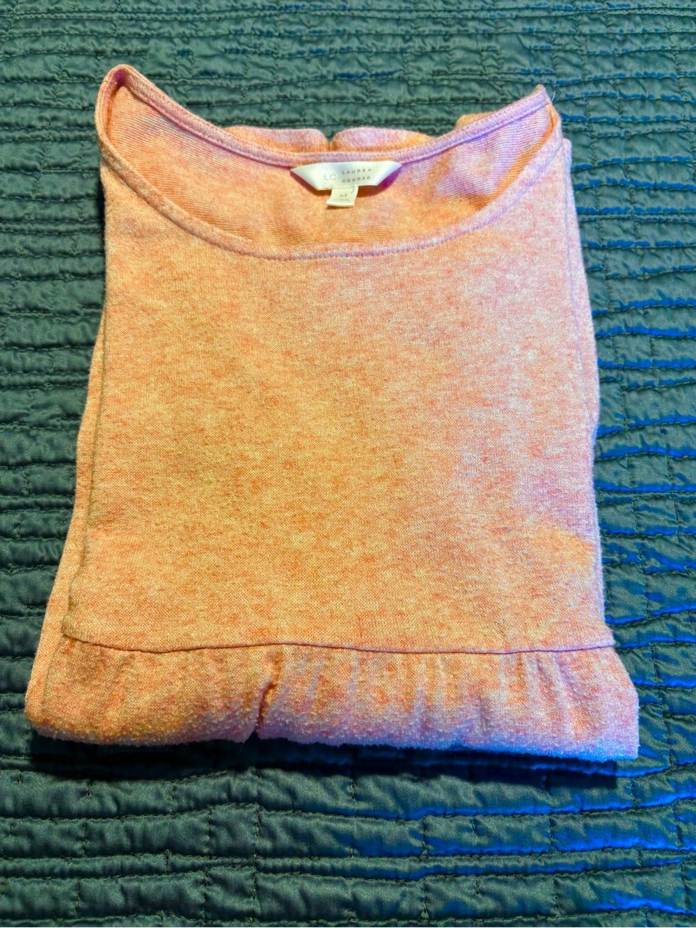LC Lauren Conrad Heathered Coral Crewneck Sweater